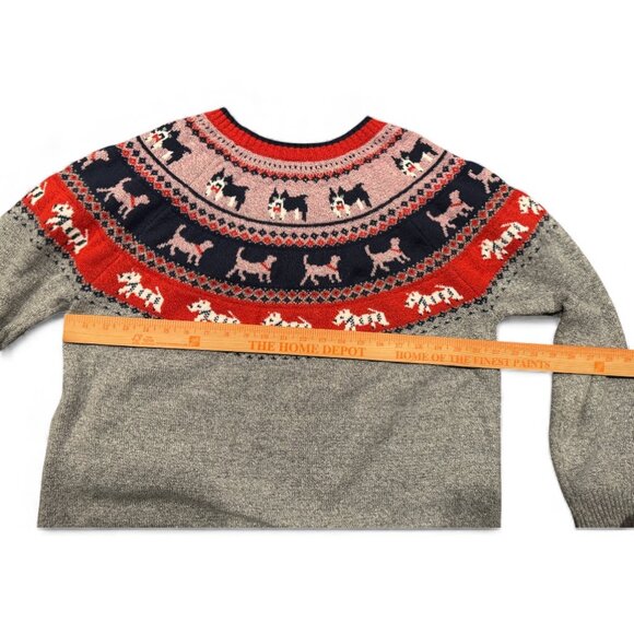 Holiday Time Dog-Themed Fair Isle Christmas Sweater – Size 2X – Metallic Gray - Picture 6 of 6